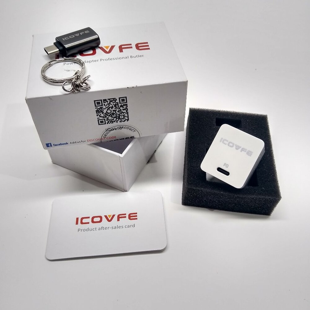ICOVFE Pro Butler PD Charger 18W USB-C Model R5401 Compact & Portable / Keychain
